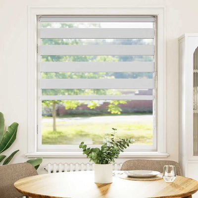 VidaXL store zébré 110x100 cm largeur de tissu 105,9 cm polyester blanc