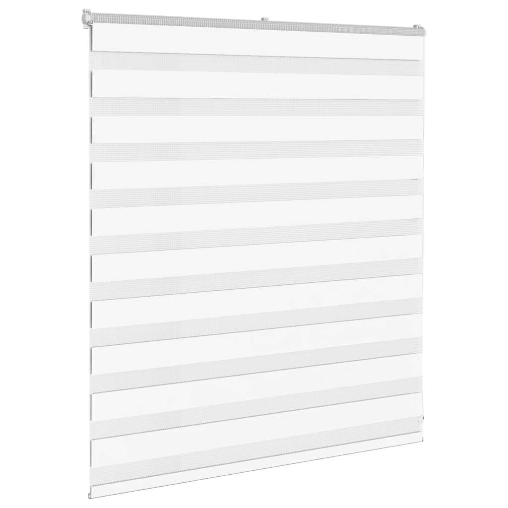VidaXL store zèbre 135x100 cm largeur de tissu 130,9 cm polyester blanc