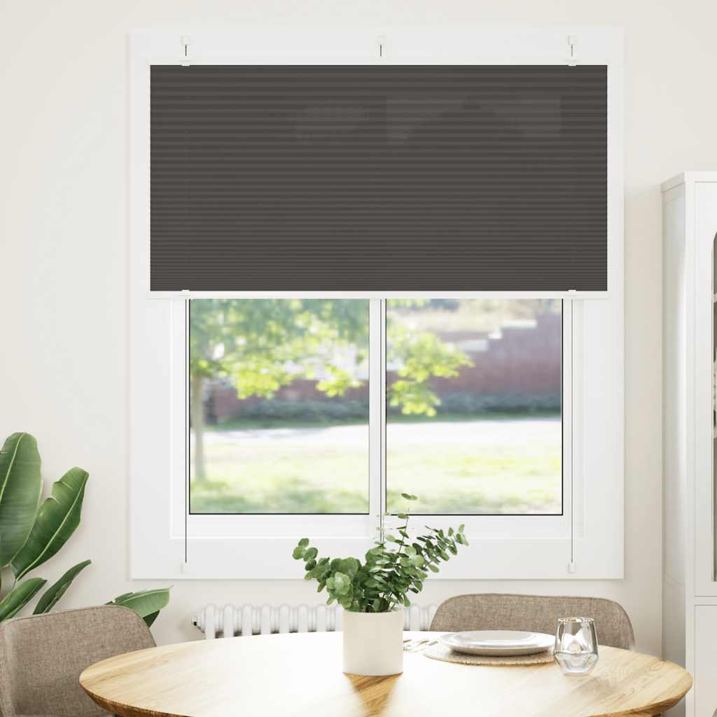 Vidaxx store enrouleur plissé 115x100cm largeur du tissu 114,4cm polyester noir