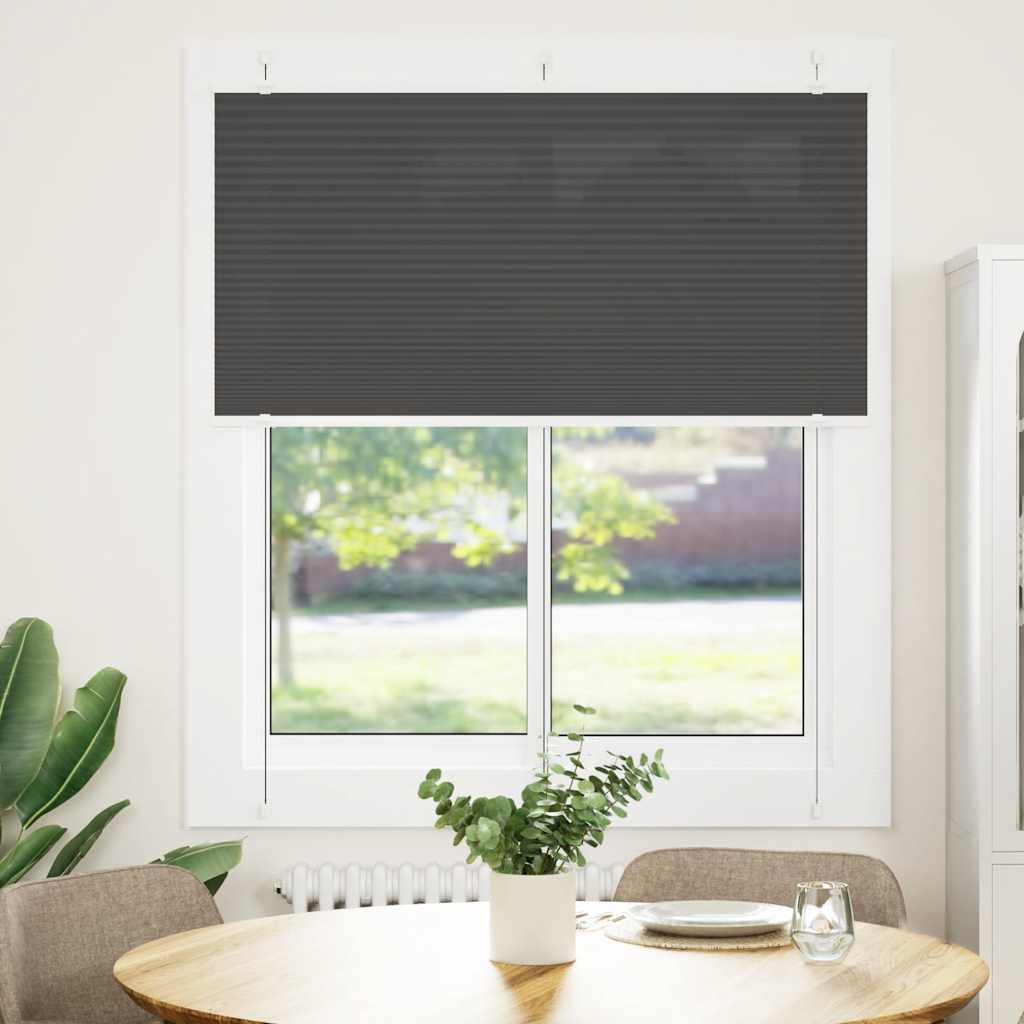 Vidaxx store enrouleur plissé 115x150cm largeur du tissu 114,4cm polyester noir