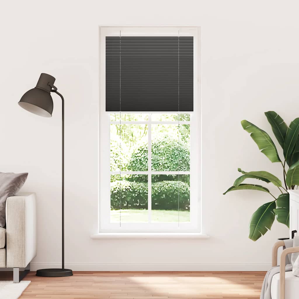 Vidaxx store enrouleur plissé 85x200 cm largeur de tissu 84,4 cm polyester noir