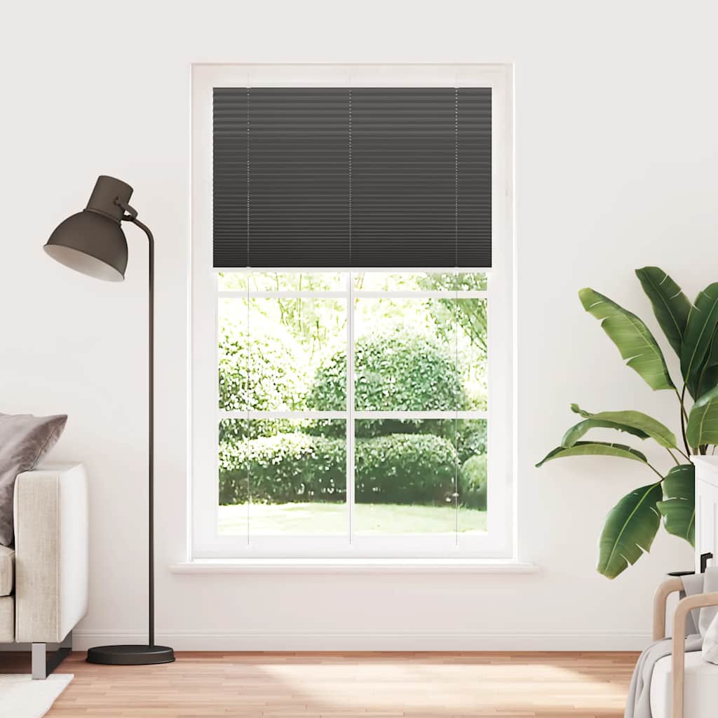 Vidaxx store enrouleur plissé 115x200cm largeur du tissu 114,4cm polyester noir