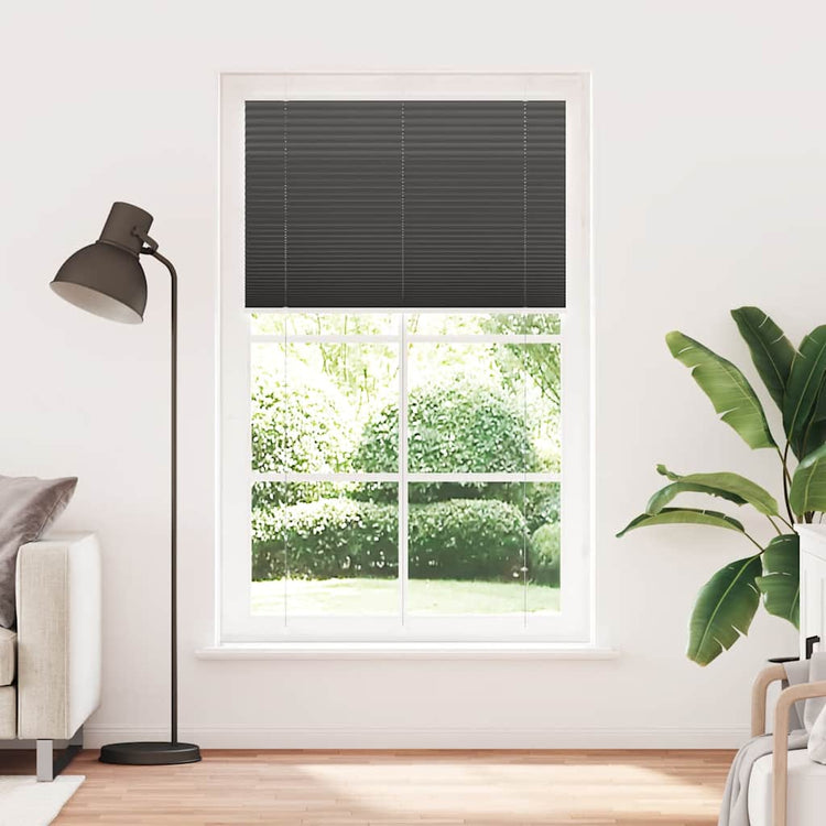 Vidaxx store enrouleur plissé 120x200cm largeur du tissu 119,4cm polyester noir