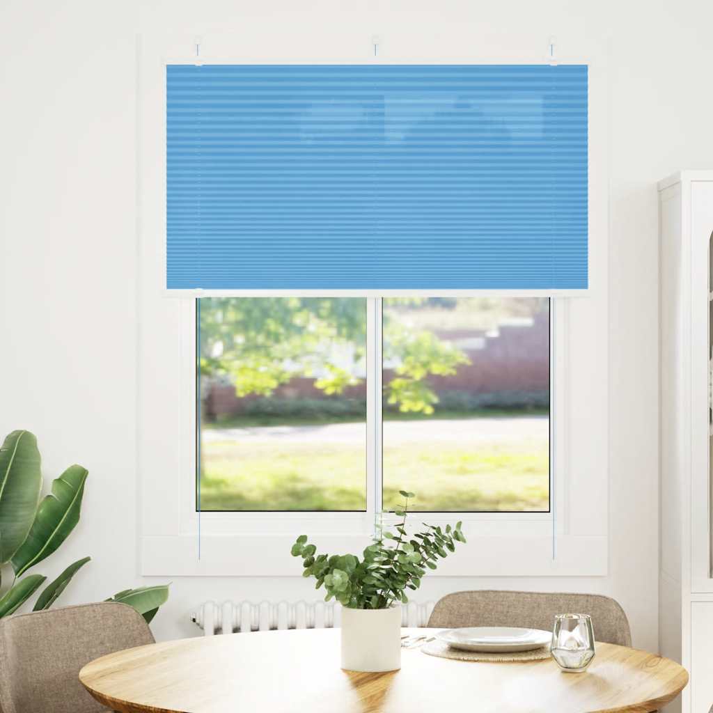 Vidaxx store enrouleur plissé 105x100cm largeur du tissu 104,4cm polyester bleu
