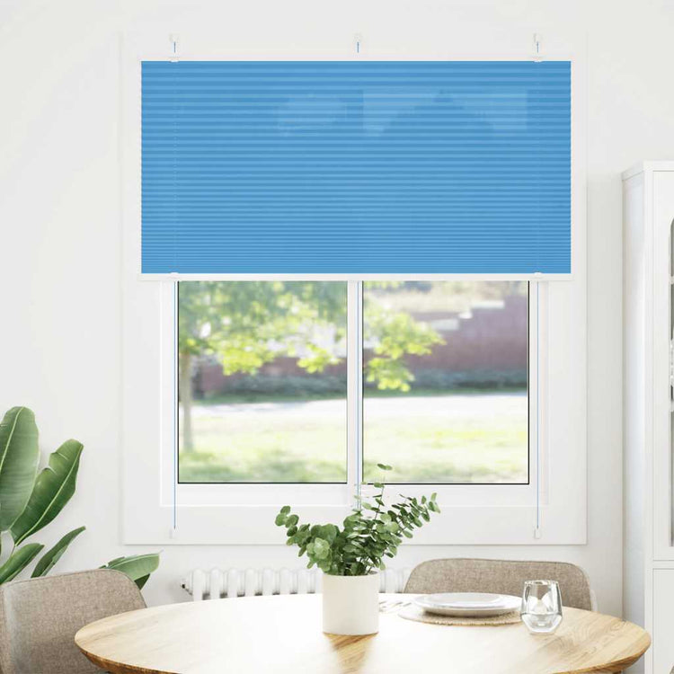 Vidaxx store enrouleur plissé 115x100cm largeur du tissu 114,4cm polyester bleu