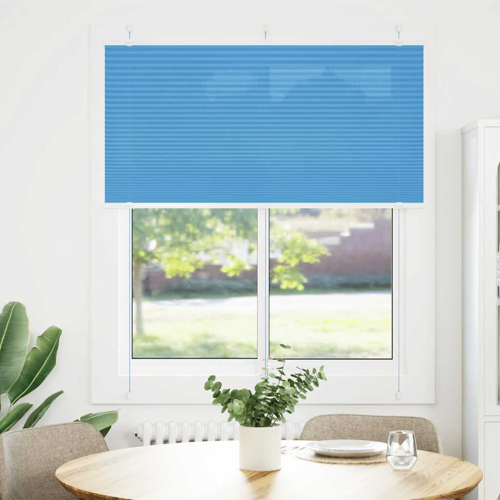 Vidaxx store enrouleur plissé 120x100cm largeur du tissu 119,4cm polyester bleu