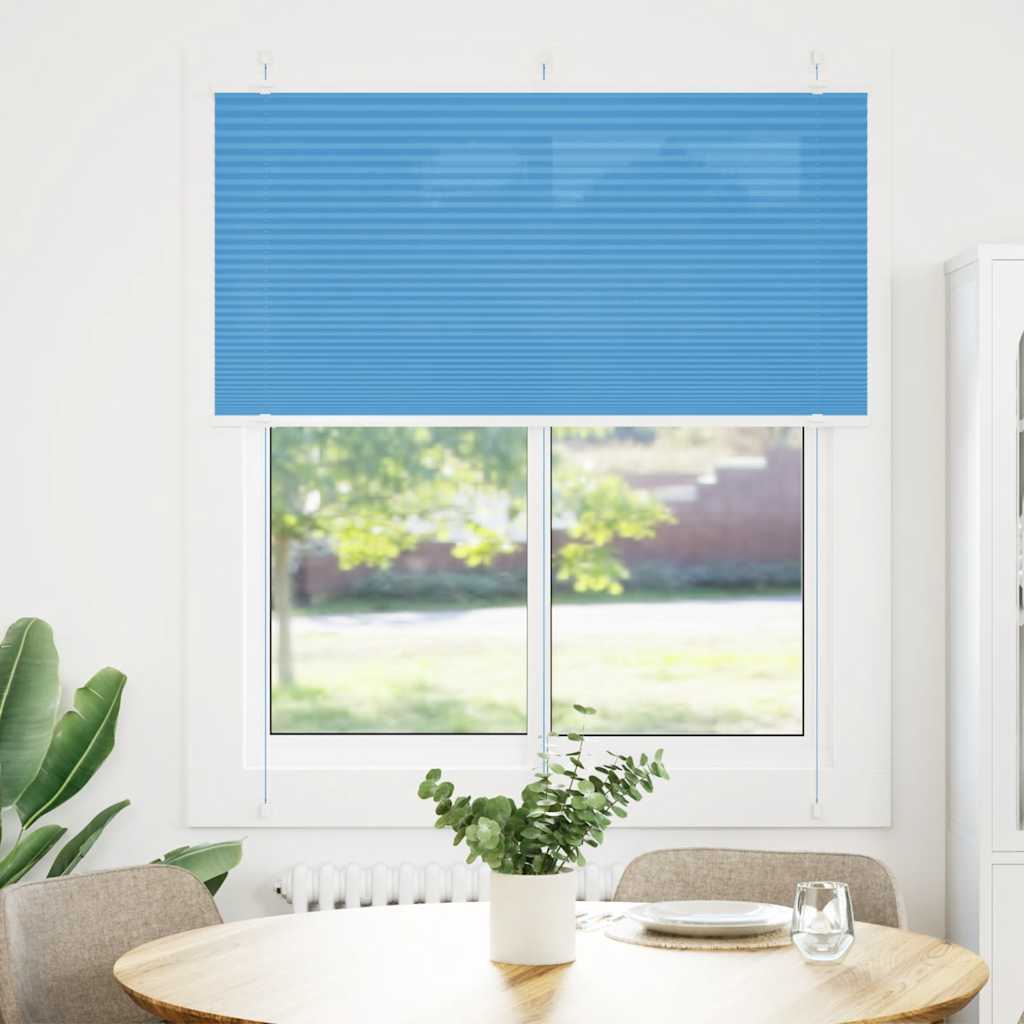 Vidaxx store enrouleur plissé 115x150cm largeur du tissu 114,4cm polyester bleu