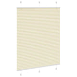Vidaxx store enrouleur plissé 110x150cm largeur du tissu 109,4cm polyester crème - afbeelding 3