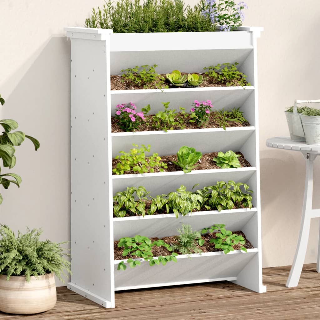 Vidaxl Herb Box 6 couches 69x40x101,5 cm Pine solide blanc