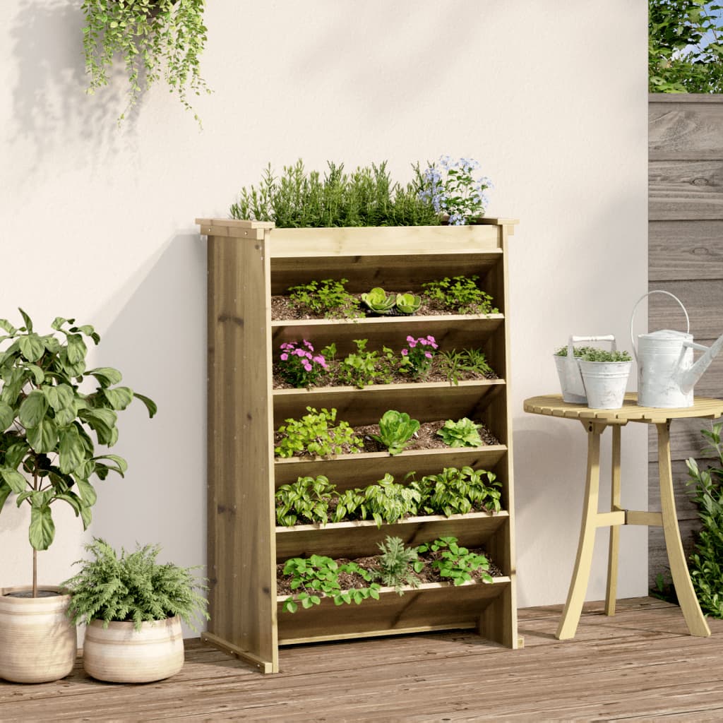 Vidaxl Herb Box 6 couches 69x40x101,5 cm Bois de pin imprégné