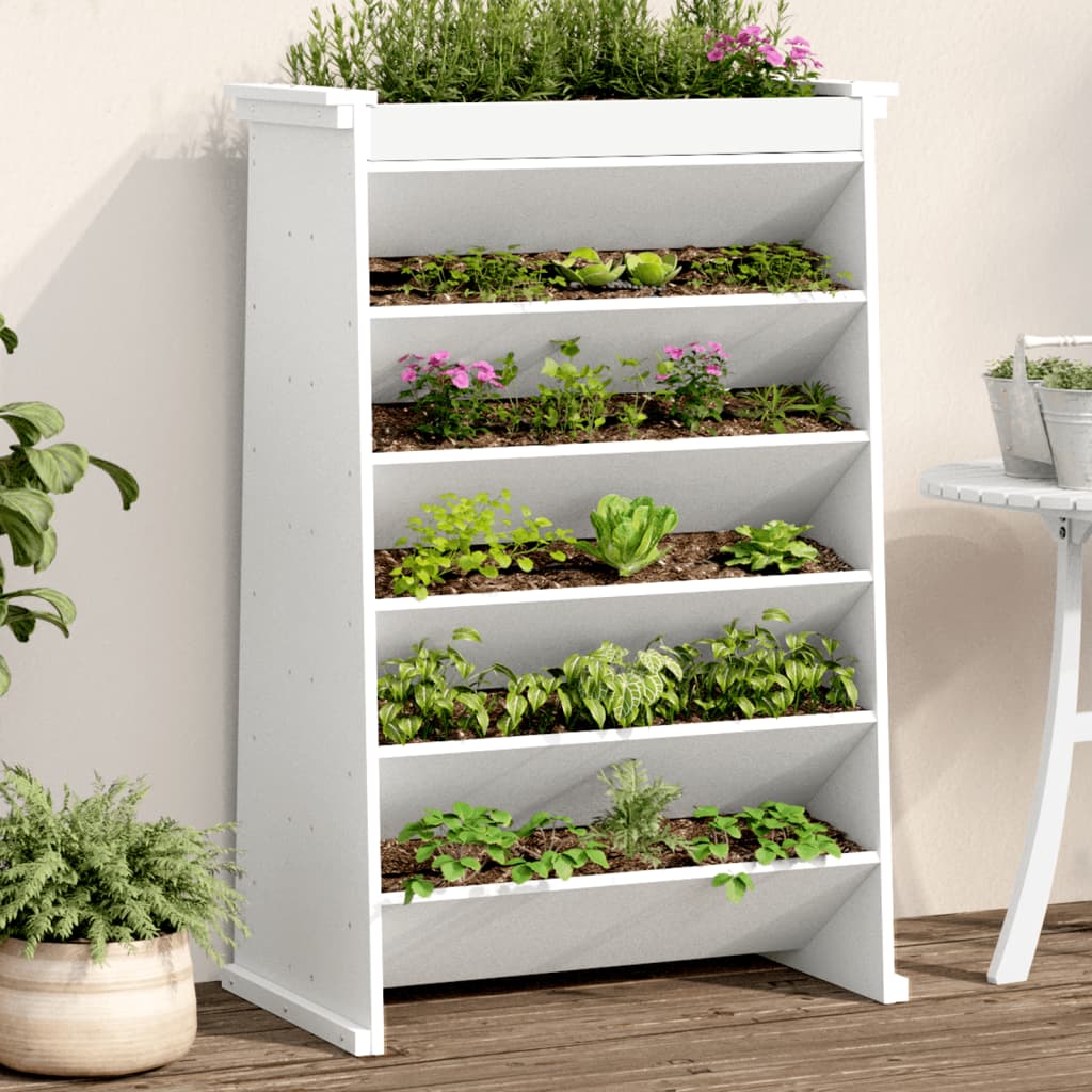 Vidaxl Herb Box 6 couches 69x40x101,5 cm Pine solide blanc