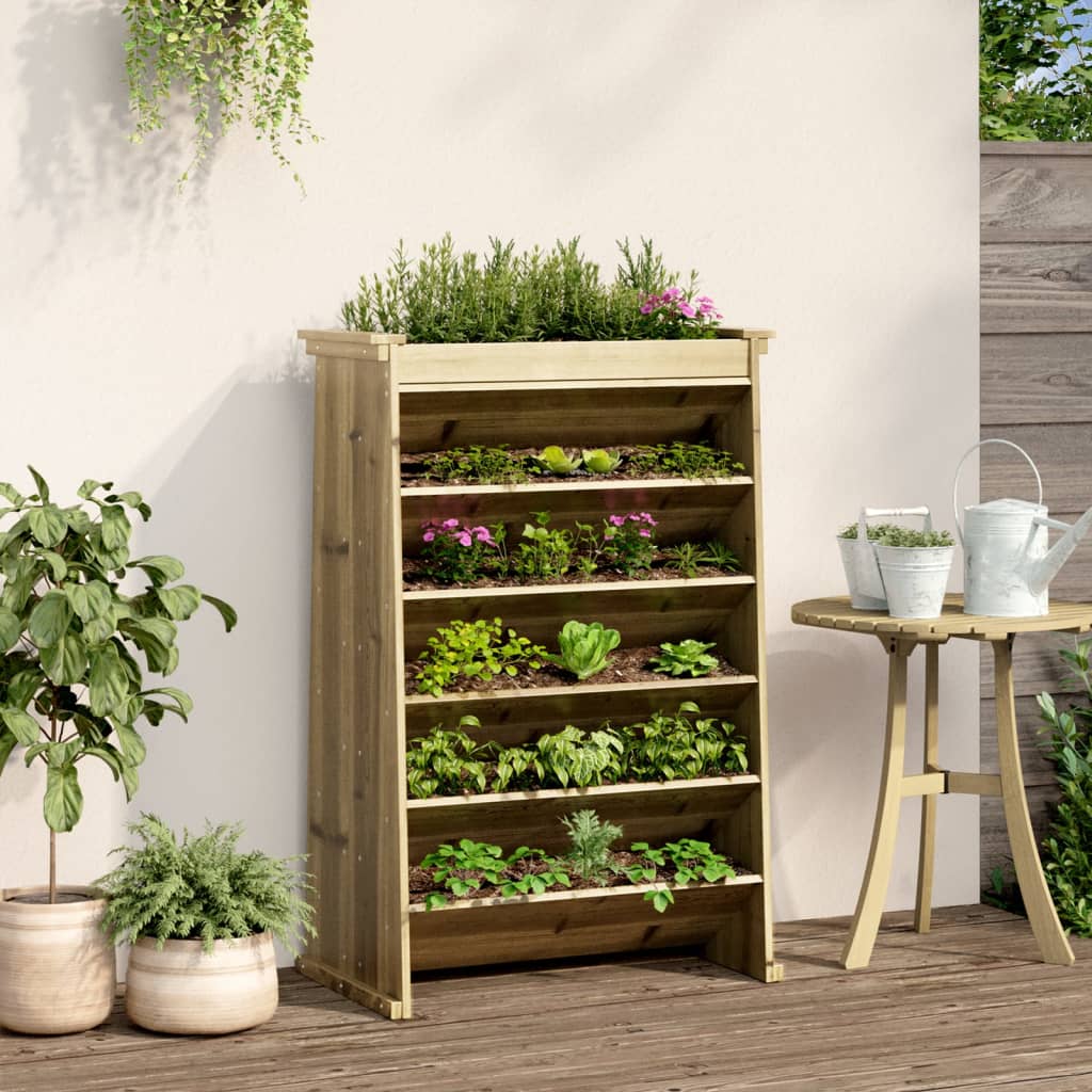 Vidaxl Herb Box 6 couches 69x40x101,5 cm Bois de pin imprégné