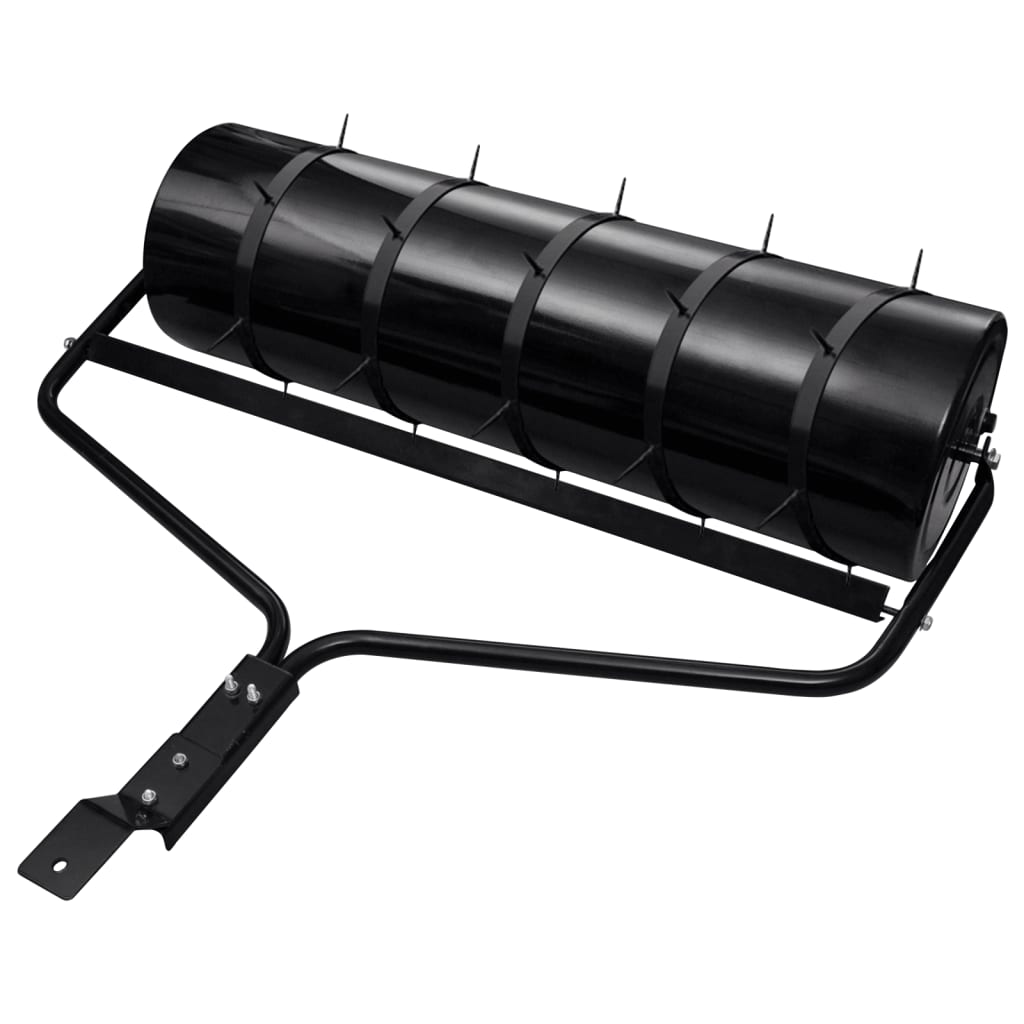 Vidaxl rouleau à gazon tractable avec pinces d'aération 63 l fer noir