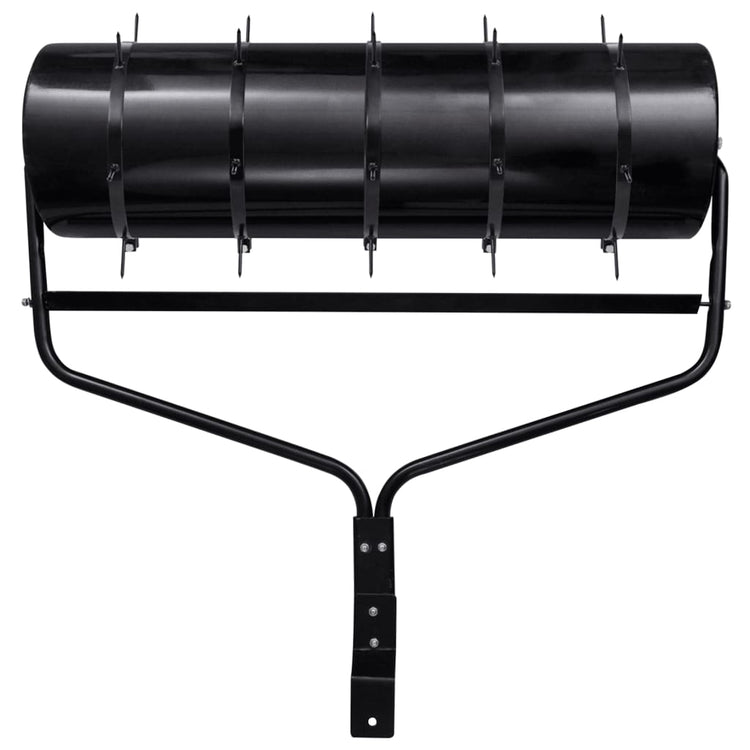 Vidaxl rouleau à gazon tractable avec pinces d'aération 63 l fer noir