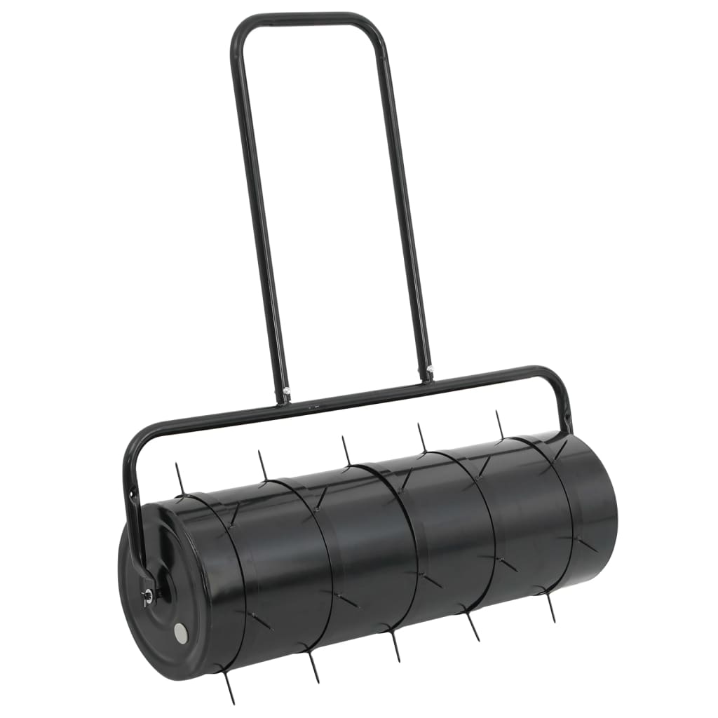Vidaxl rouleau à gazon tractable avec pinces d'aération 63 l fer et acier noir