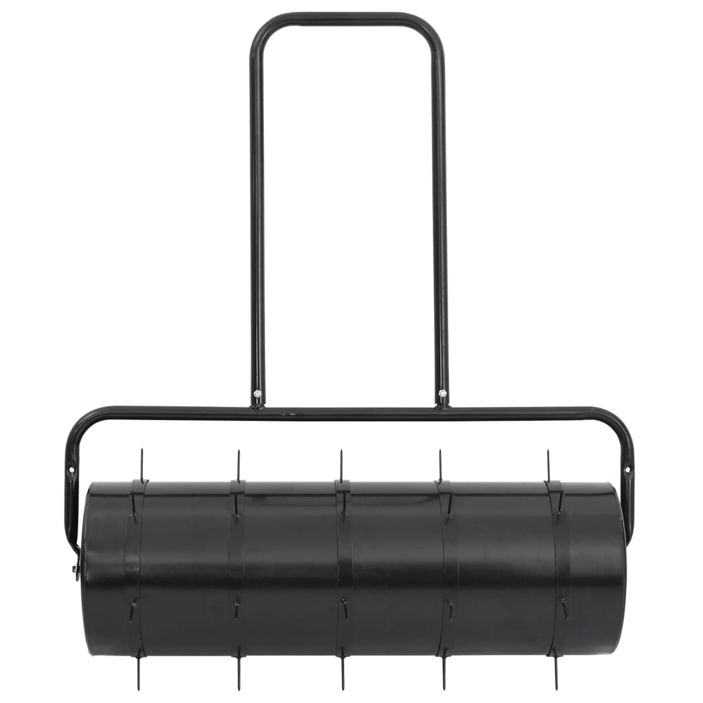 Vidaxl rouleau à gazon tractable avec pinces d'aération 63 l fer et acier noir