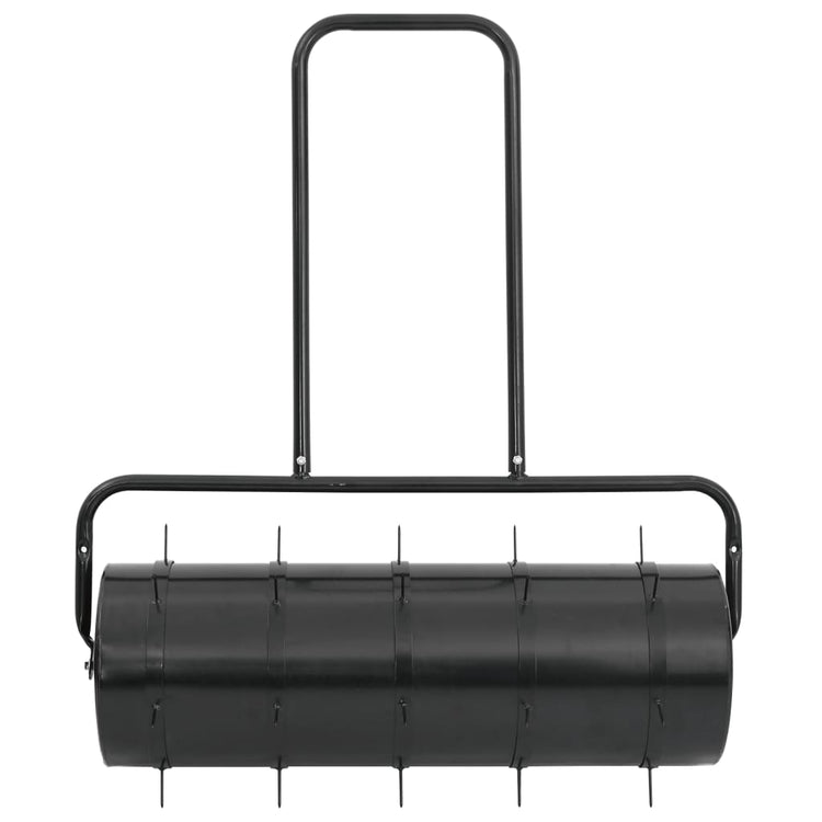 Vidaxl rouleau à gazon tractable avec pinces d'aération 63 l fer et acier noir