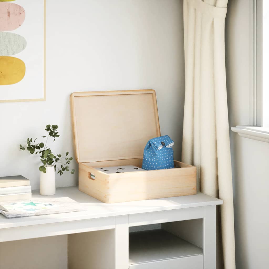 Vidaxl Boîte en bois avec poignées de couvercle 40x30x13cm Pine solide