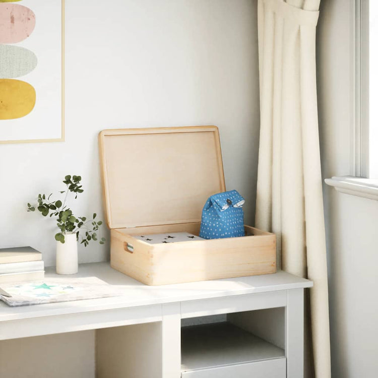 Vidaxl Boîte en bois avec poignées de couvercle 40x30x13cm Pine solide