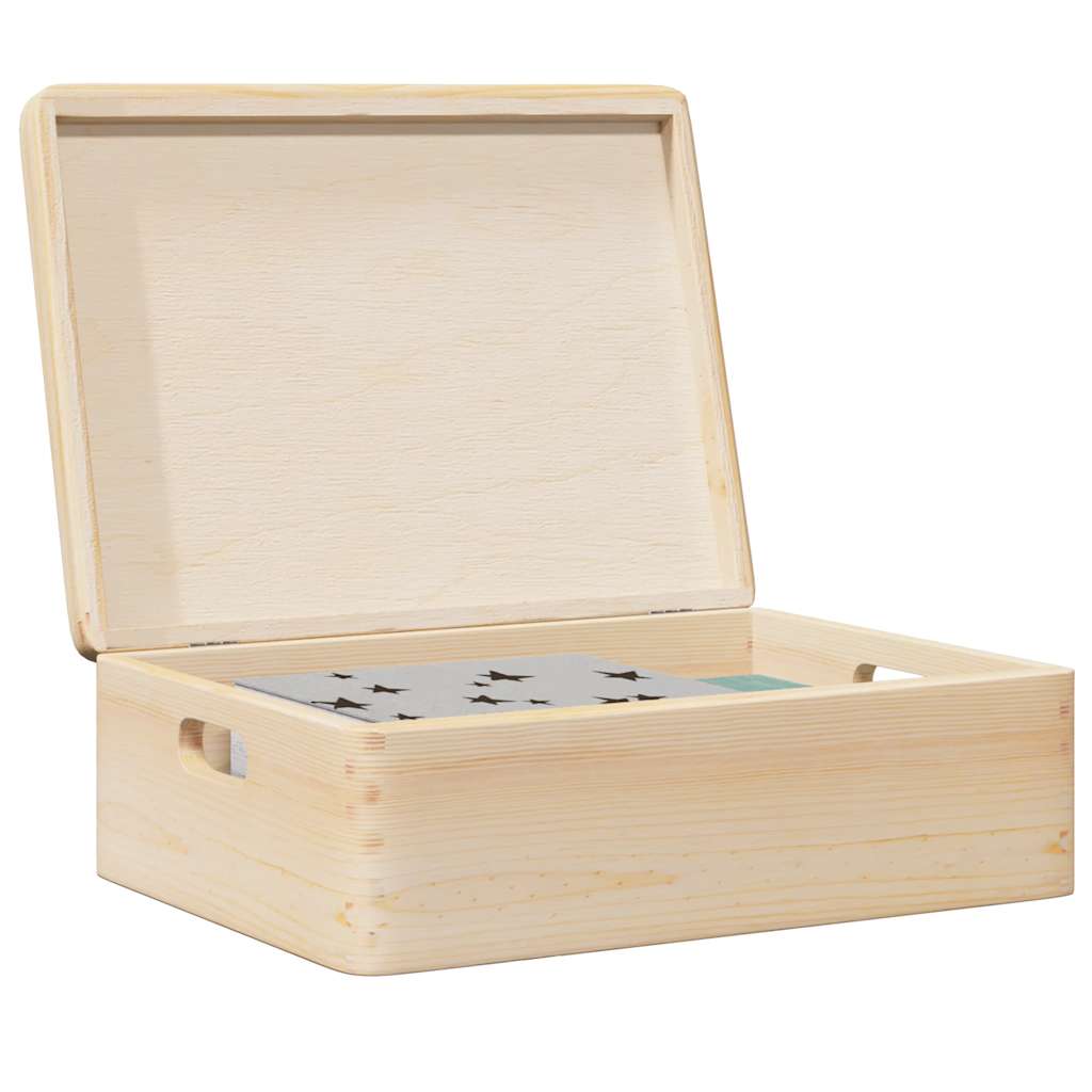 Vidaxl Boîte en bois avec poignées de couvercle 40x30x13cm Pine solide