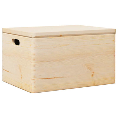 Vidaxl Boîte en bois avec poignées de couvercle 40x30x23cm Pine solide
