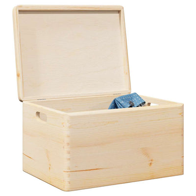 Vidaxl Boîte en bois avec poignées de couvercle 40x30x23cm Pine solide