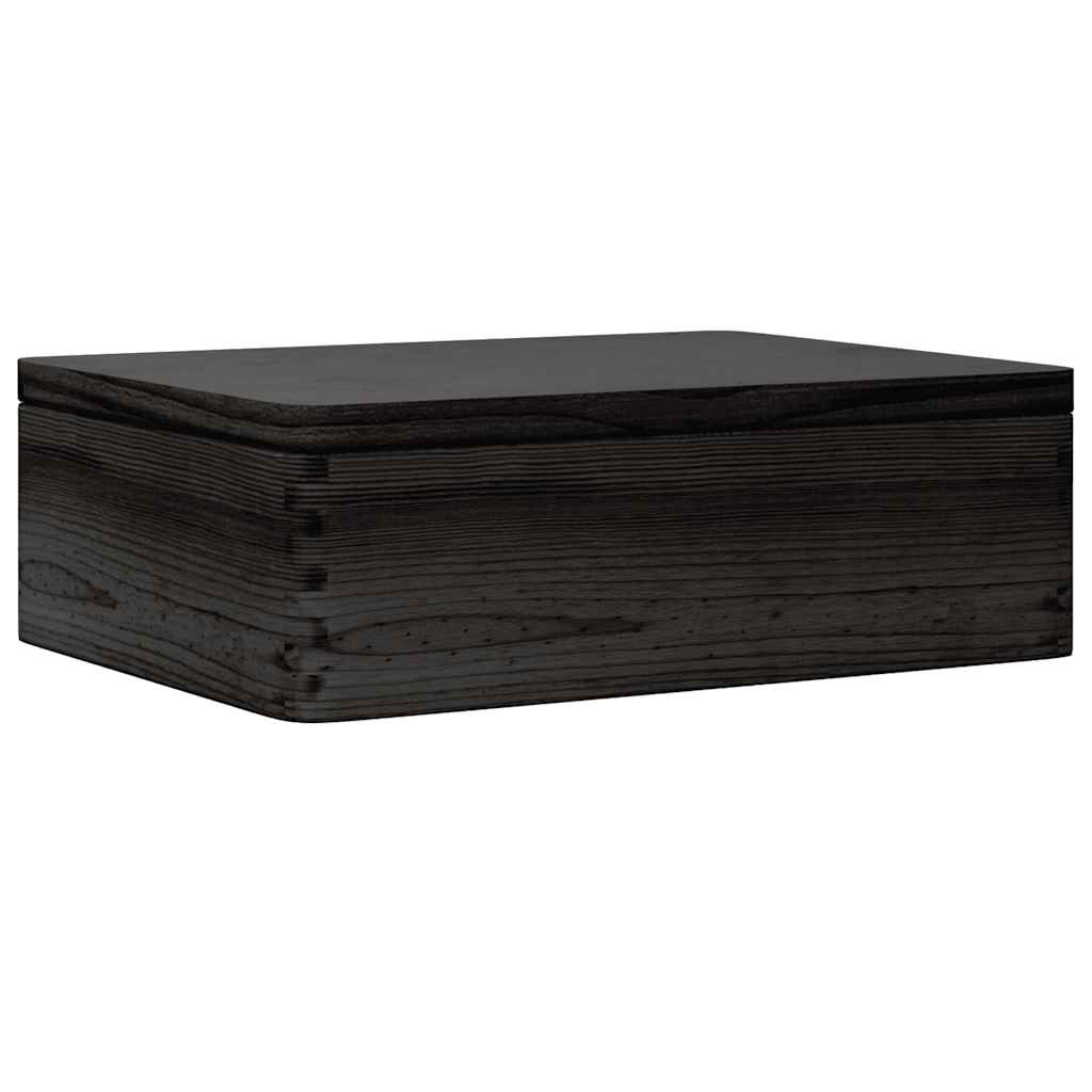 Vidaxl Boîte en bois avec couvercle 40x30x13 cm Pine solide noir
