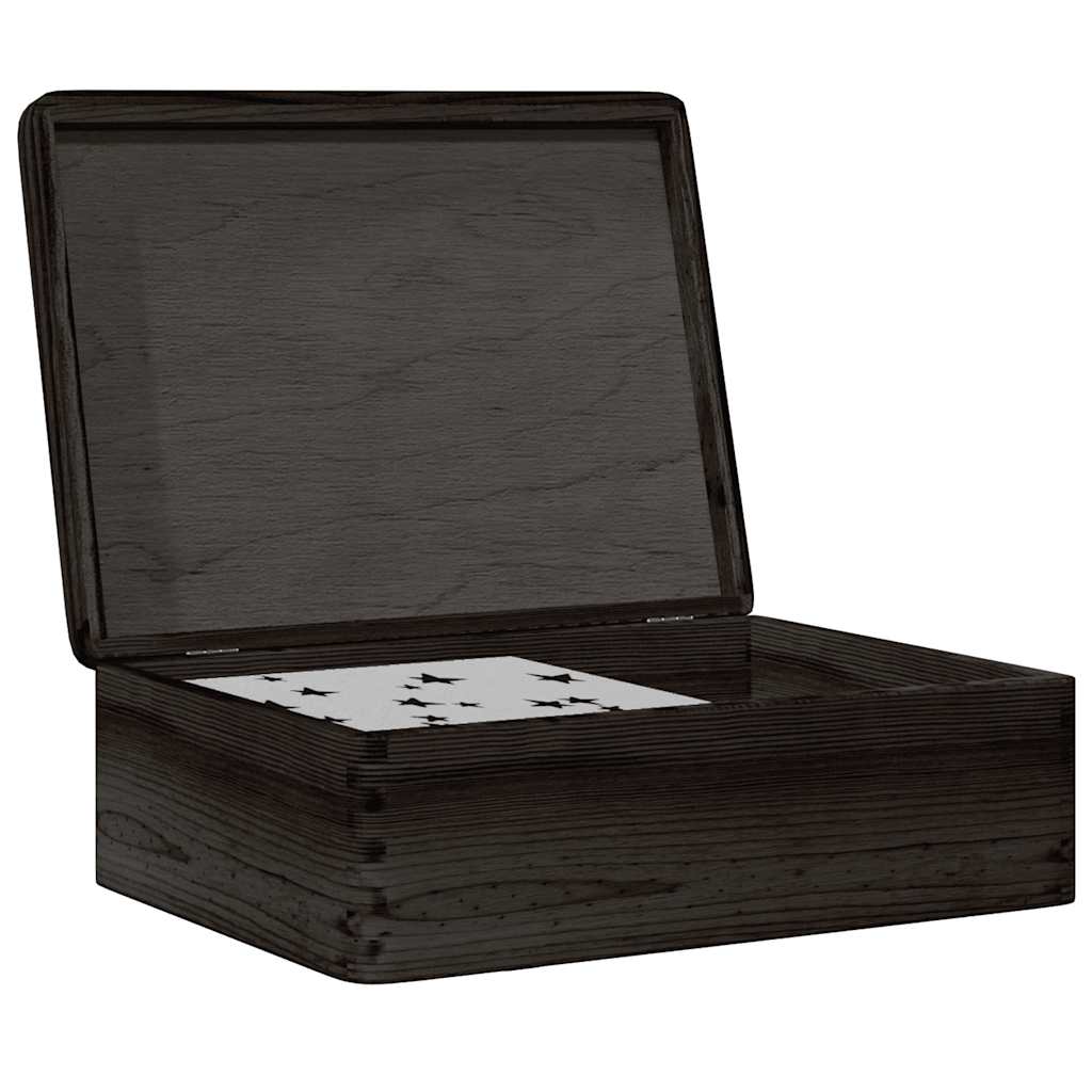 Vidaxl Boîte en bois avec couvercle 40x30x13 cm Pine solide noir