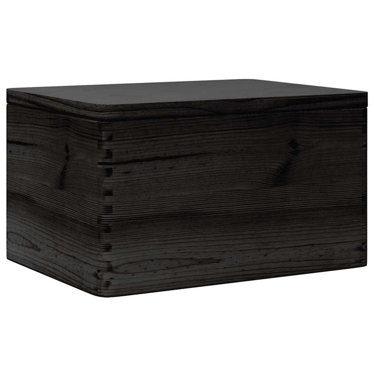 Vidaxl Boîte en bois avec couvercle 40x30x23 cm en pin massif noir