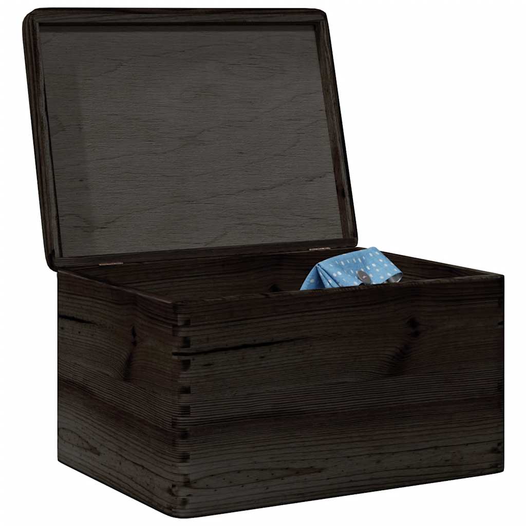Vidaxl Boîte en bois avec couvercle 40x30x23 cm en pin massif noir
