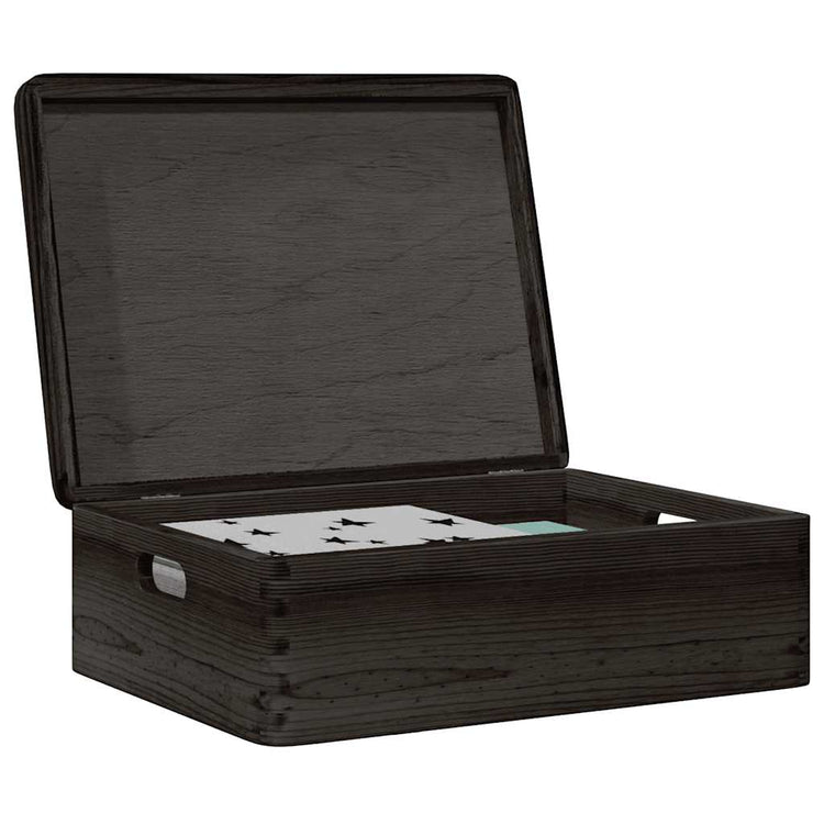 Vidaxl Boîte en bois avec poignées de couvercle 40x30x13cm en bois de pin noir