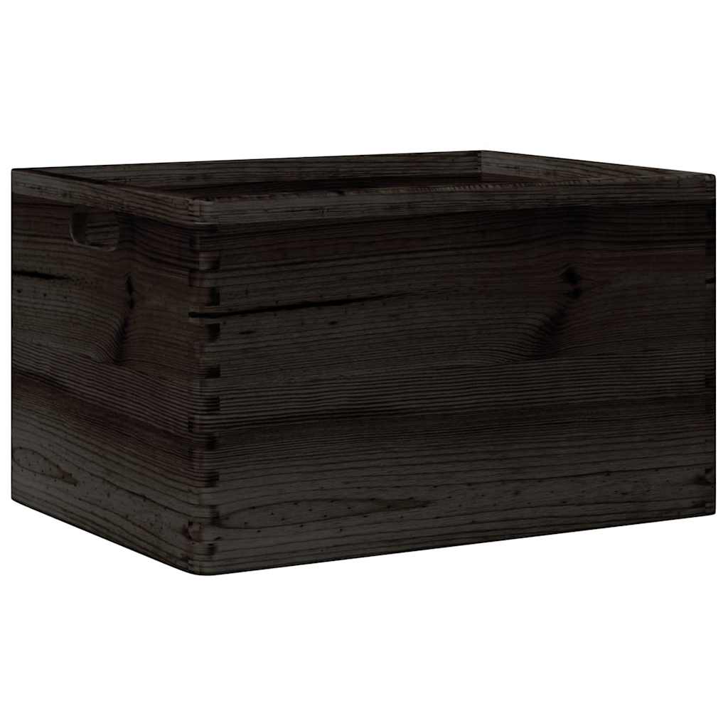 Vidaxl Boîte en bois avec poignées 40x30x23 cm en pin massif noir