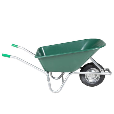 Vidaxl Wheelbarrow 90 L 150 kg en acier galvanisé et vert en plastique