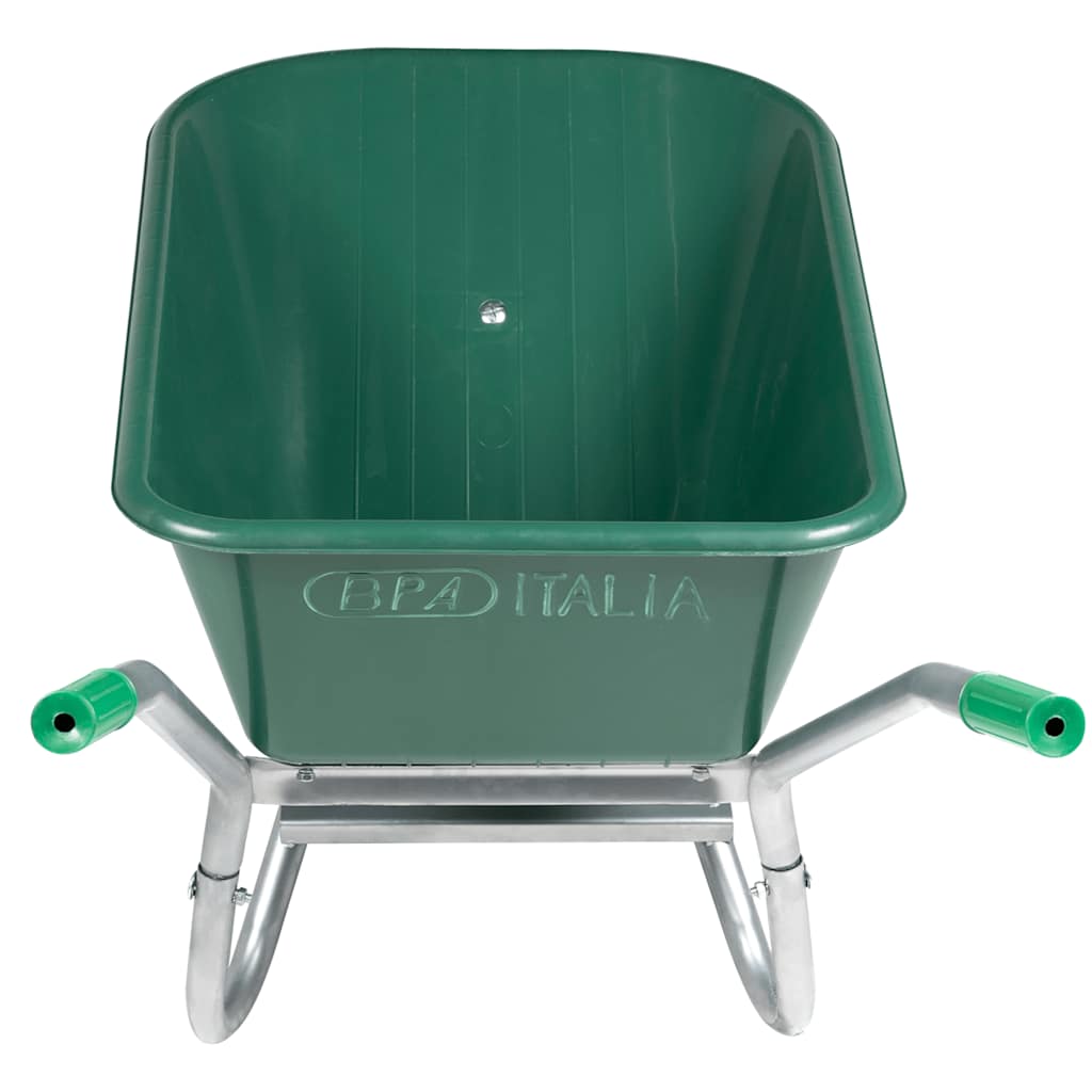 Vidaxl Wheelbarrow 90 L 150 kg en acier galvanisé et vert en plastique