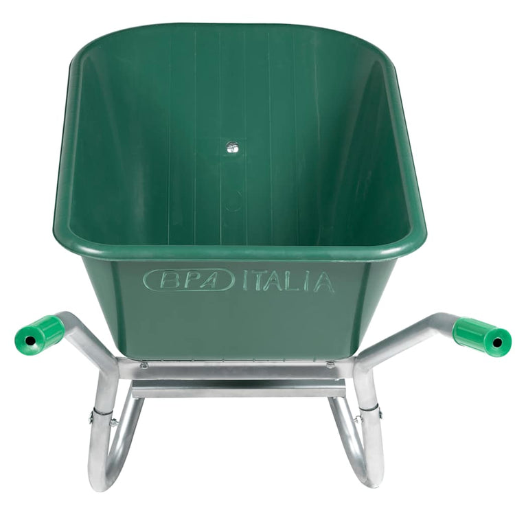 Vidaxl Wheelbarrow 90 L 150 kg en acier galvanisé et vert en plastique