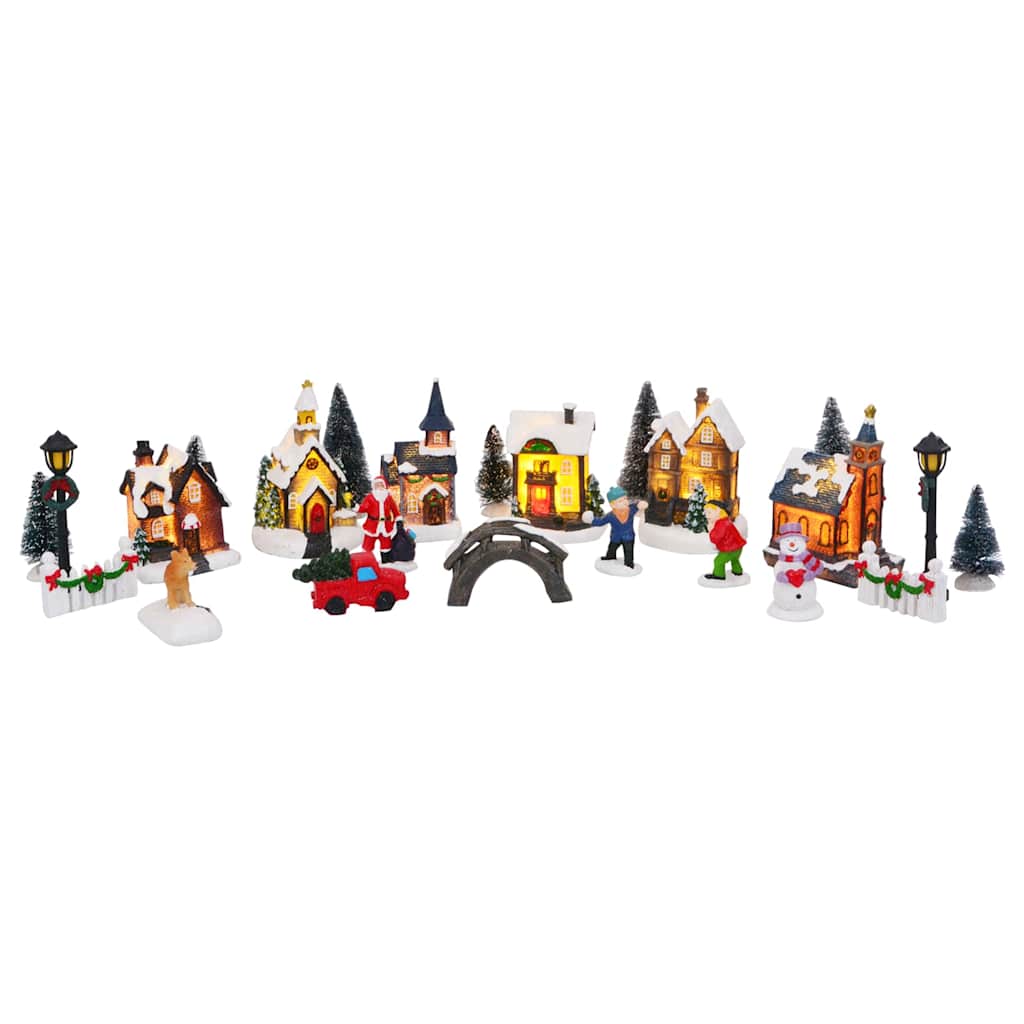VidaXL décoration de table de Noël résine multicolore, plastique