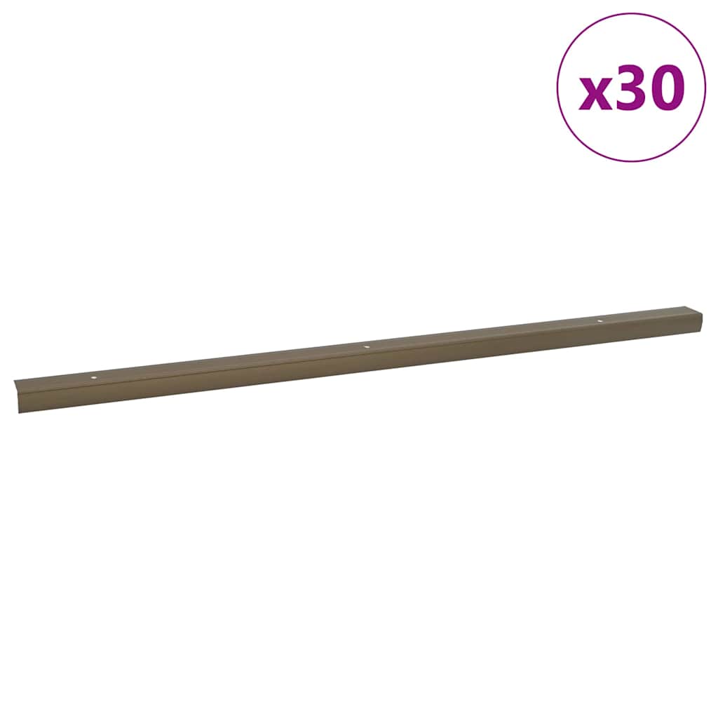 Vidaxxl profilés d'escalier 30 pcs marron 67 x 3 x 2 cm aluminium