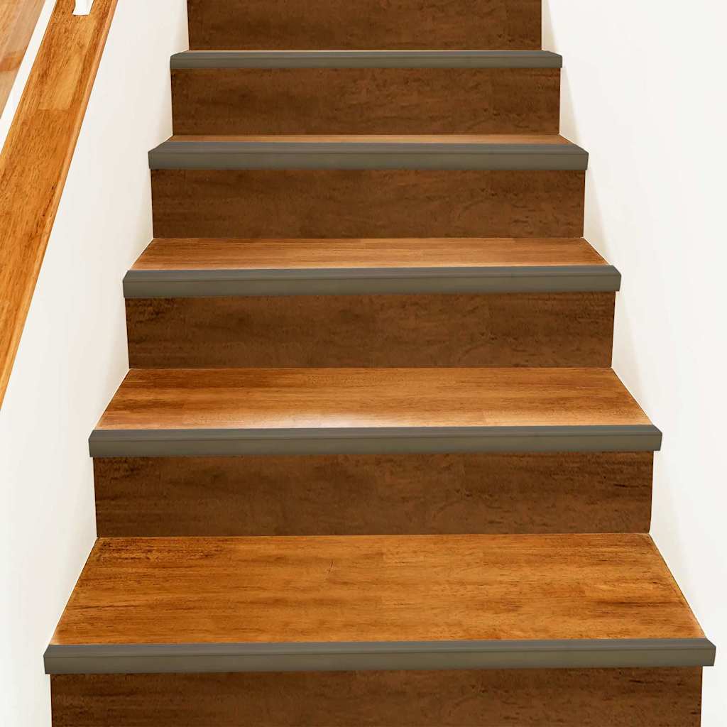 Vidaxx profilés d'escalier 10 pièces marron 67 x 3,5 x 3 cm aluminium