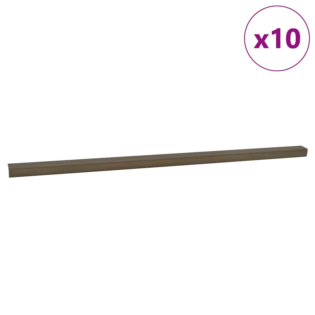 Vidaxx profilés d'escalier 10 pièces marron 67 x 3,5 x 3 cm aluminium
