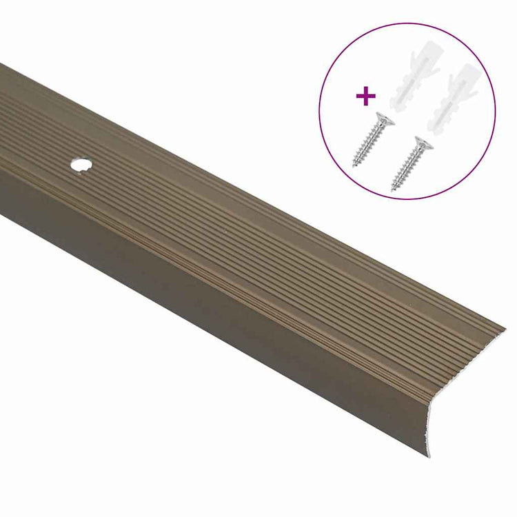 Vidaxxl profils d'escalier 10 pcs marron 67 x 3 x 2 cm aluminium