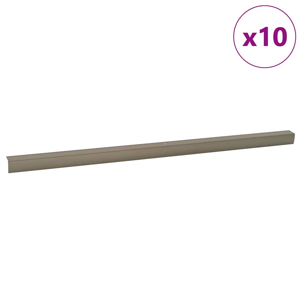 Vidaxx profilés d'escalier 10 pcs champagne 67 x 3 x 2 cm aluminium