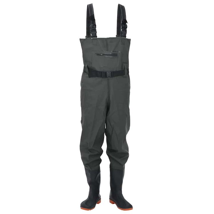 Vidaxl waadpak avec bottes et taille de ceinture 43 vert foncé