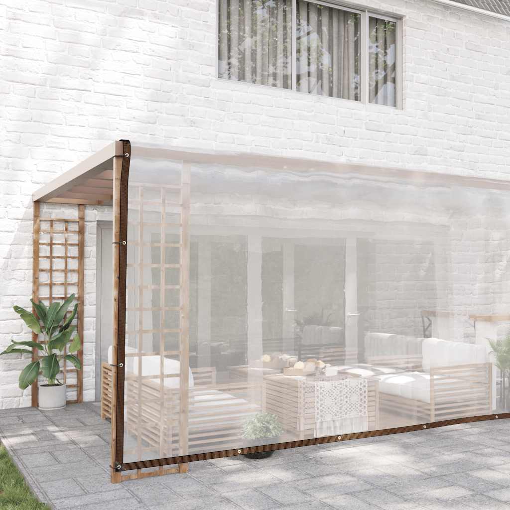 Vidaxl Tarpauline transparente avec anneaux de voile en polyéthylène 5x12 m