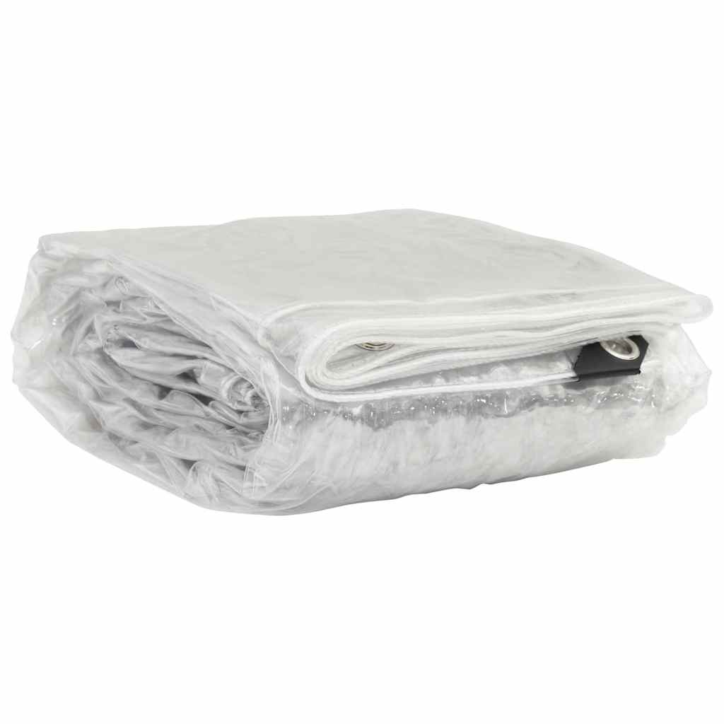 Vidaxl Tarpauline transparente avec anneaux de voile 5x10 m PVC