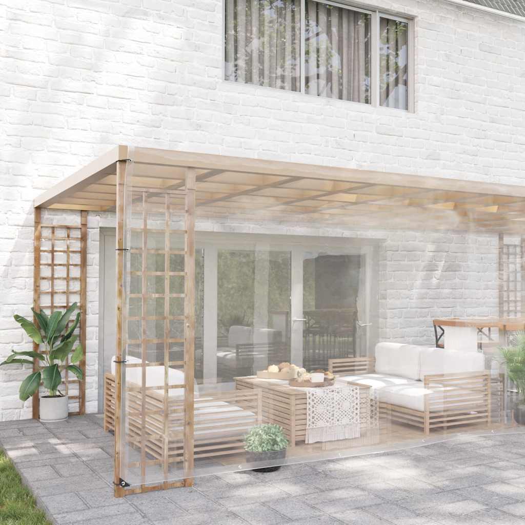 Vidaxl Tarpauline transparente avec anneaux de voile 6x8 m PVC
