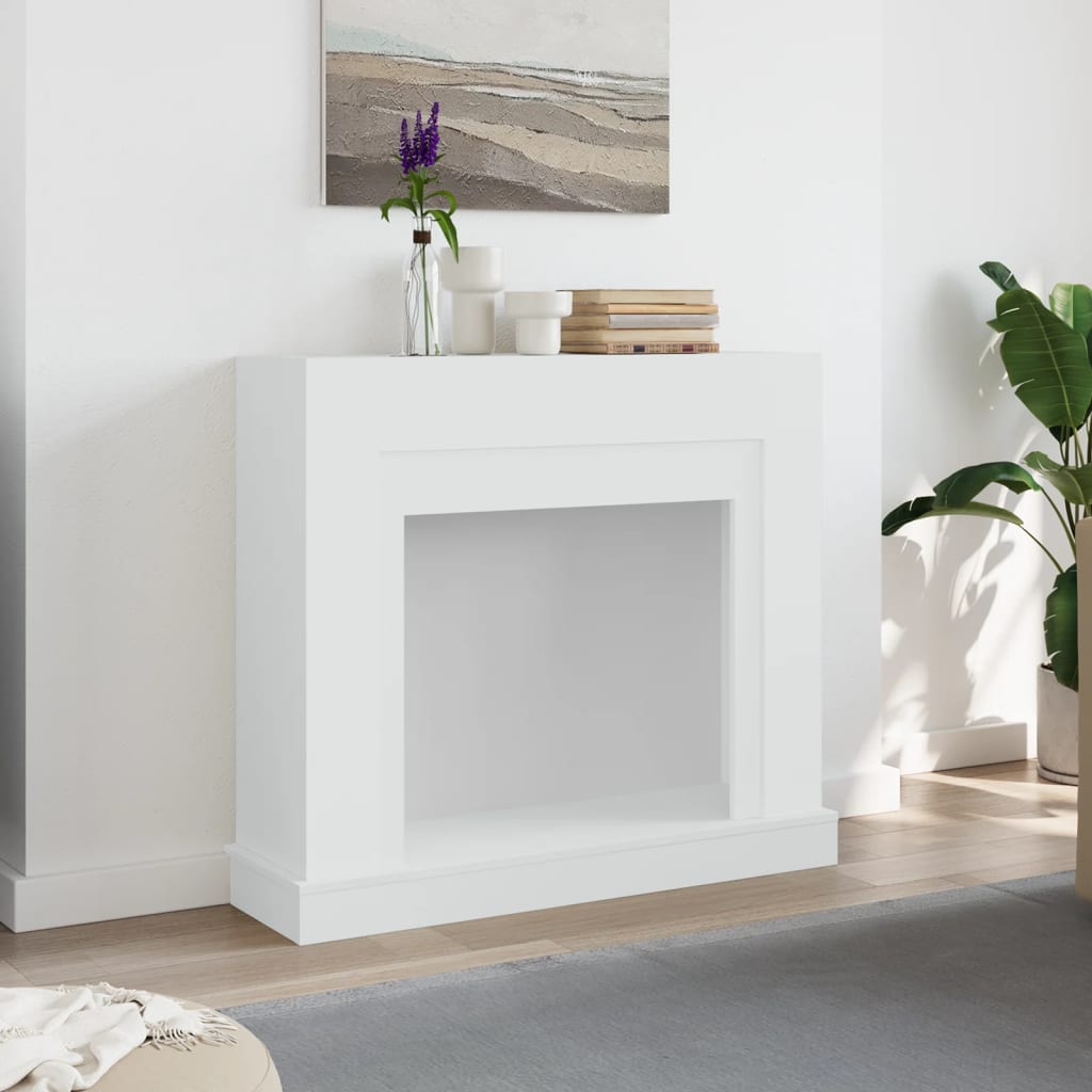 Vidaxx contour de cheminée 100x30x87,5 cm bois d'ingénierie blanc