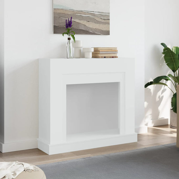 Vidaxx contour de cheminée 100x30x87,5 cm bois d'ingénierie blanc