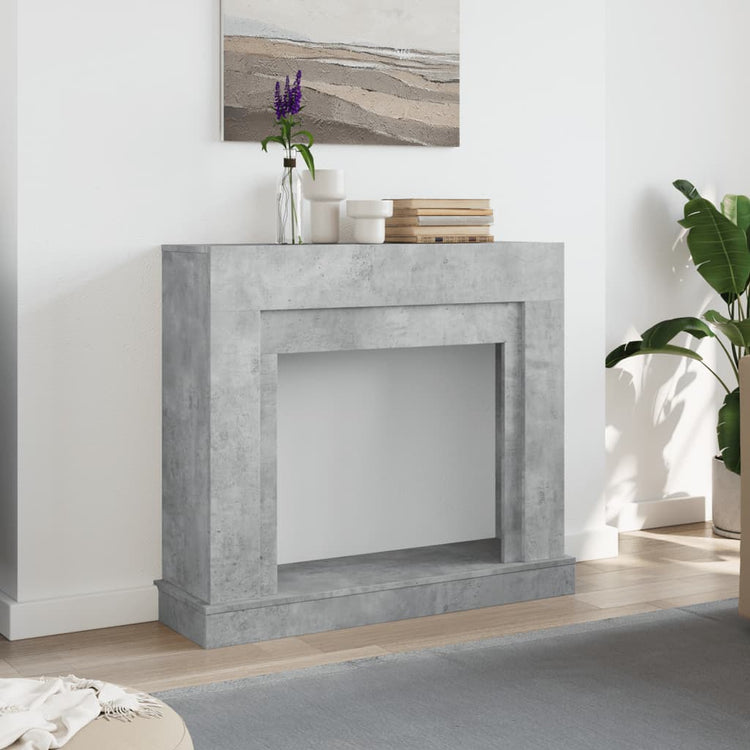 Vidaxx contour de cheminée 100x30x87,5 cm bois d'ingénierie béton gris