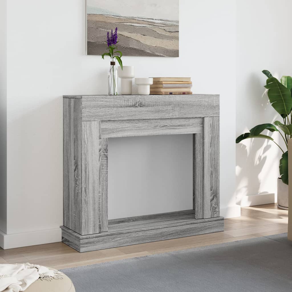 VidaXL contour de cheminée 100x30x87,5 cm bois d'ingénierie gris couleur chêne sonoma
