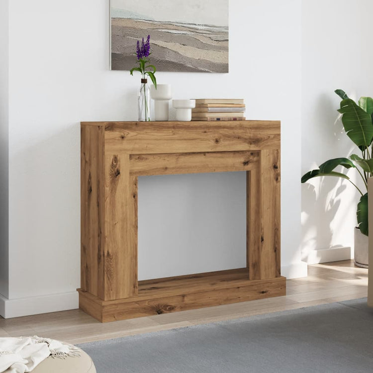 Cadre de cheminée Vidaxxl 100x30x87,5 cm en bois travaillé, couleur chêne artisanal